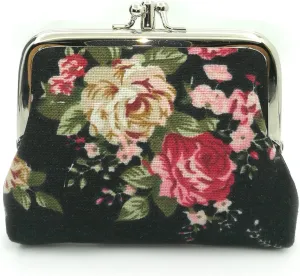 Cute Floral Buckle Coin Purses Vintage Pouch Kiss-lock Change Purse Wallets