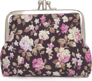 Cute Floral Buckle Coin Purses Vintage Pouch Kiss-lock Change Purse Wallets