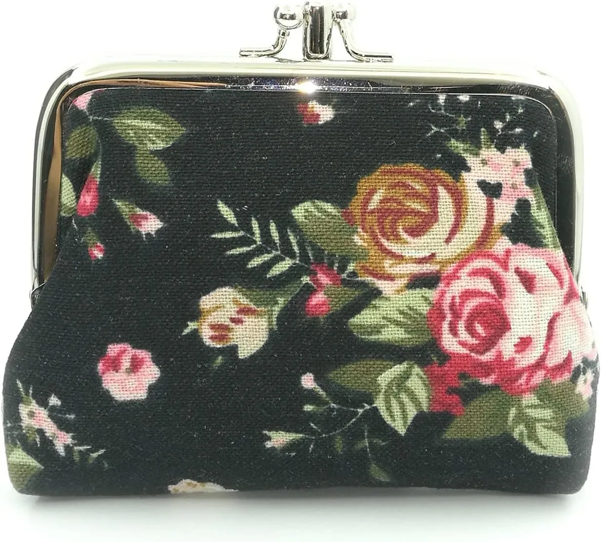 Cute Floral Buckle Coin Purses Vintage Pouch Kiss-lock Change Purse Wallets
