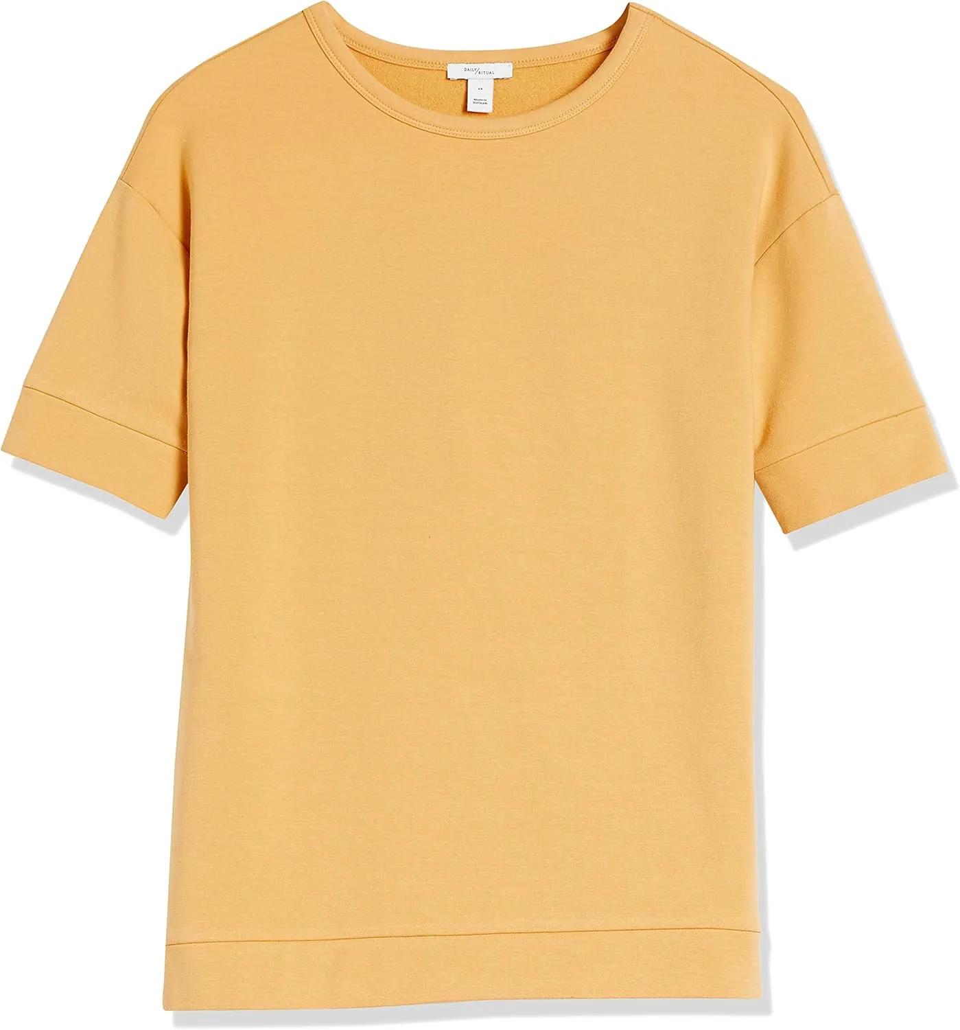 Daily Ritual Women's Terry Cotton and Modal Slouchy Short-Sleeve Sweatshirt