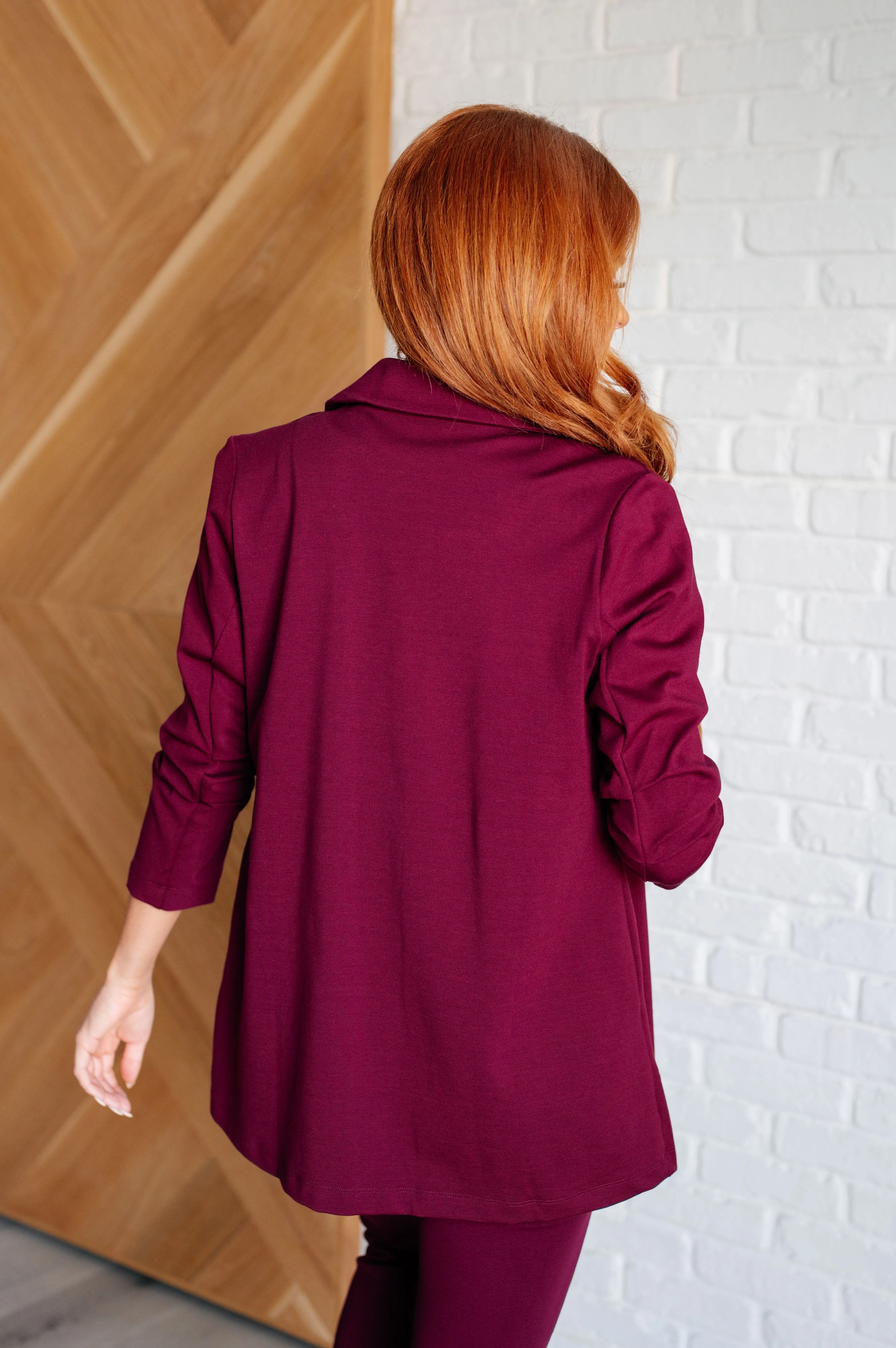 Dear Scarlet-Magic 3/4 Blazer in Wine
