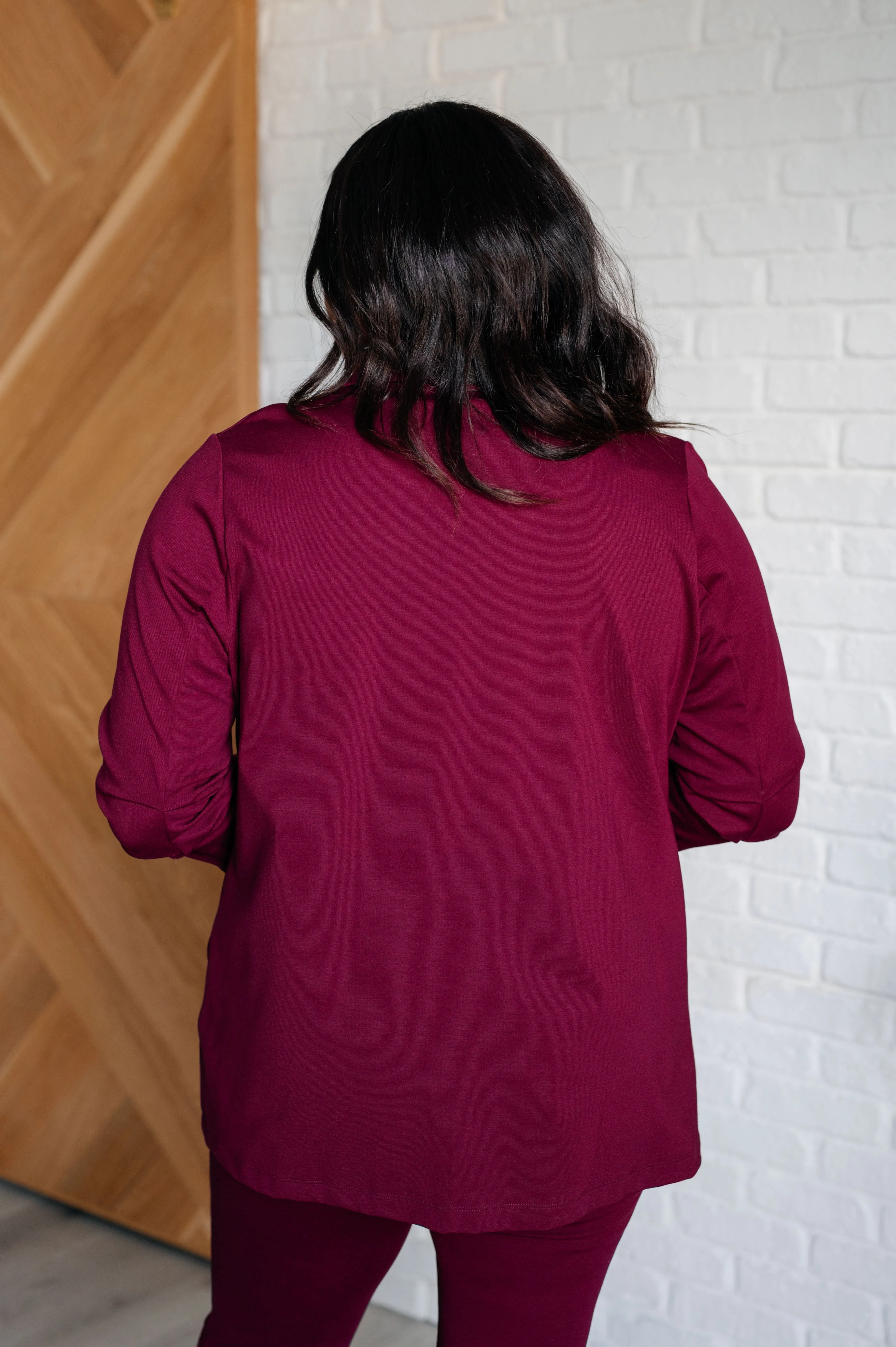 Dear Scarlet-Magic 3/4 Blazer in Wine