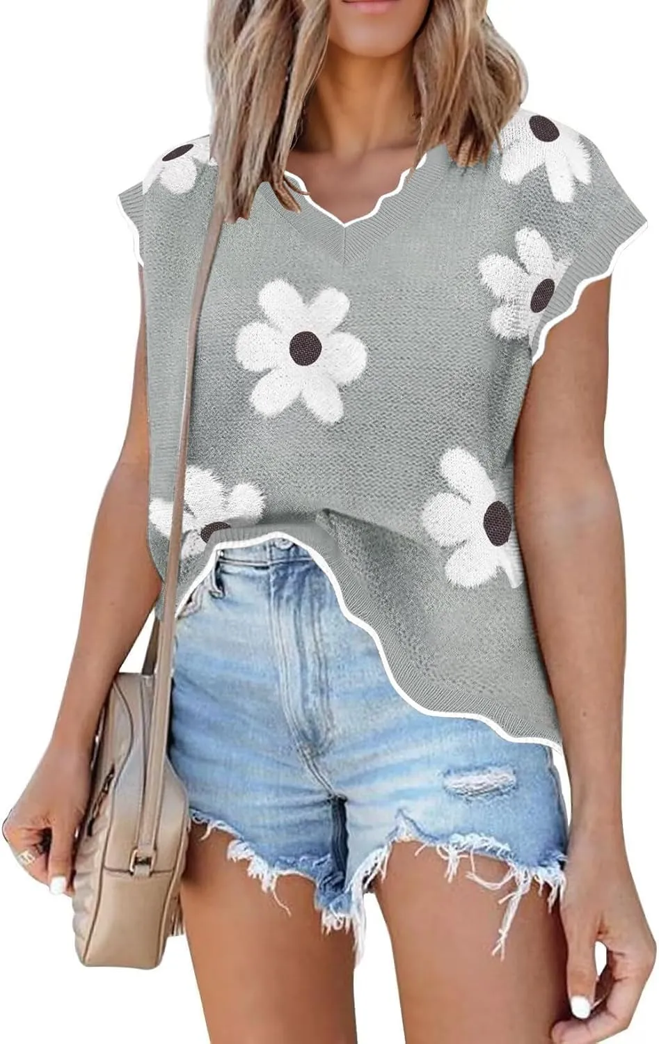 Disamer Womens Short Sleeve Sweater Tops 2025 Summer Sleeveless Vests Loose fit Tank Cap Sleeve Knit Spring Outfits