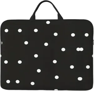 Dot Black & White 14in Laptop Case Sleeve Bag  Versatile Shoulder Messenger Briefcase, Designed for Business Travel