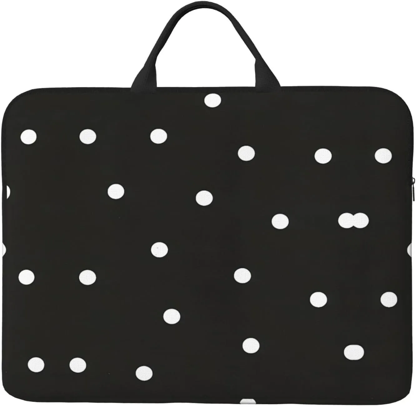 Dot Black & White 14in Laptop Case Sleeve Bag  Versatile Shoulder Messenger Briefcase, Designed for Business Travel
