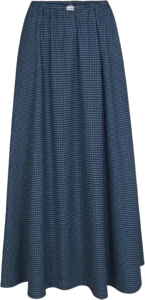 ebossy Women's Retro Plaid Long Skirt Elastic Waist Gingham Flowy Summer A-line Maxi Skirts