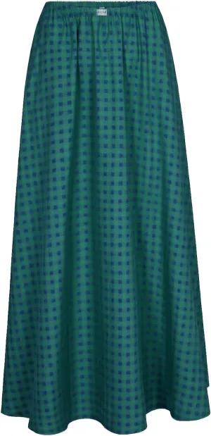 ebossy Women's Retro Plaid Long Skirt Elastic Waist Gingham Flowy Summer A-line Maxi Skirts