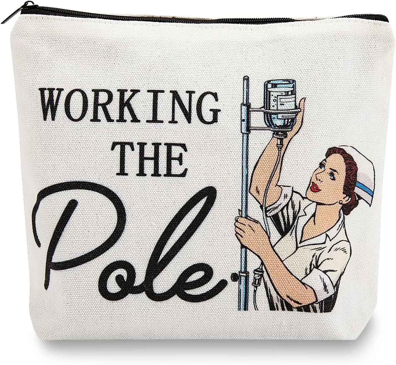 ER Nurse Gift,Nurse Gifts for Women Funny Makeup Bags,Working The Pole,Gifts for Nurses Pencil Makeup Pouch Bag with Zipper, Nurse Graduation Gift,Nurses Day Gift,RN Nursing Bag for Work