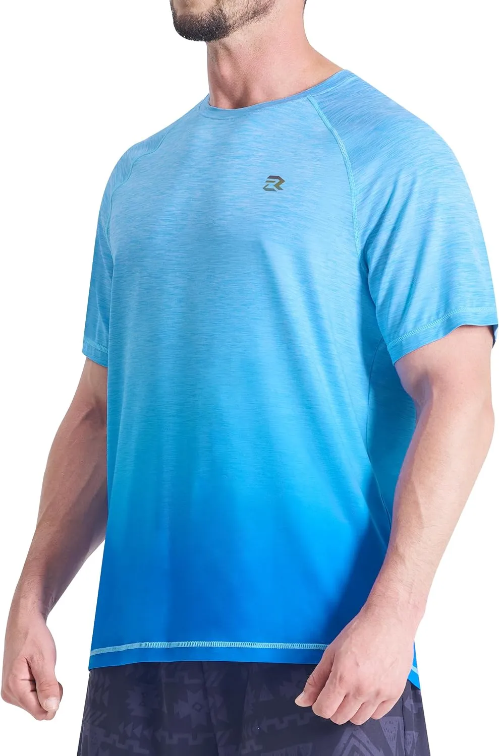 EZRUN Men's Workout Shirts Quick Dry Summer Swim T-Shirts Gym Athletic Running Short Sleeve Tshirts Casual Rash Guard
