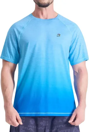 EZRUN Men's Workout Shirts Quick Dry Summer Swim T-Shirts Gym Athletic Running Short Sleeve Tshirts Casual Rash Guard