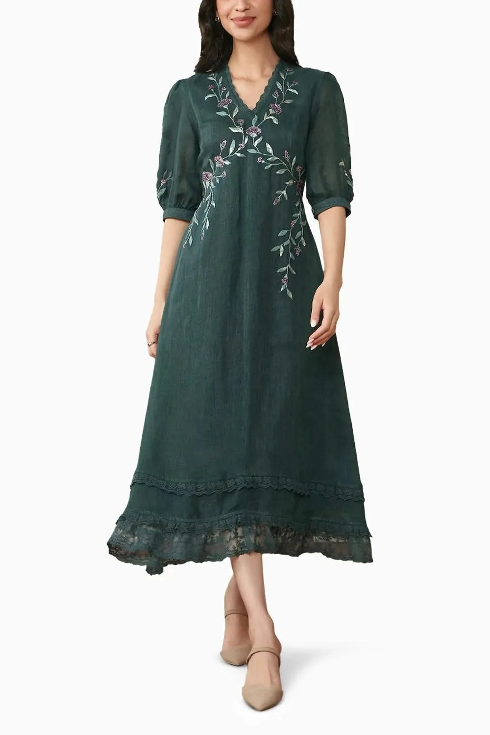 Forest Diamond Dahlia Dia Dress