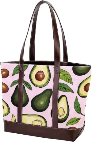 Fresh avocado-880 Tote Bags Durable Leather Canvas Purses and Handbags for Women Top Handle Shoulder Satchel Hobo Bags