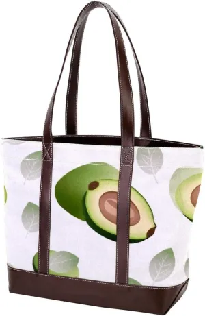 Fresh avocado-907 Tote Bags Durable Leather Canvas Purses and Handbags for Women Top Handle Shoulder Satchel Hobo Bags