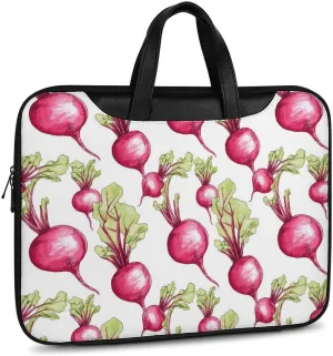 Fresh Beetroot Beets Leather Bag Laptop Case Slim Water Resistant Computer Bags with Handle Briefcase for Work
