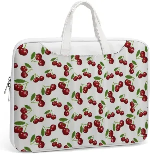 Fresh Cherries Leather Bag Laptop Case Slim Water Resistant Computer Bags with Handle Briefcase for Work