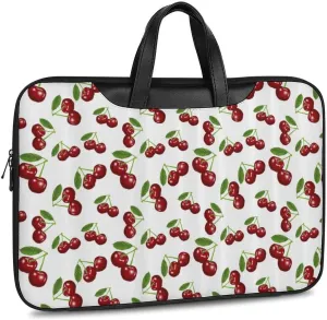 Fresh Cherries Leather Bag Laptop Case Slim Water Resistant Computer Bags with Handle Briefcase for Work