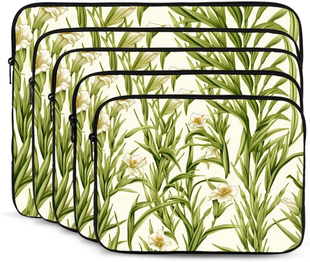 Fresh Green Plants Laptop Sleeve Case 15 Inch Suitable for Notebook Computer Tablet Traveling Carrying Simple Case