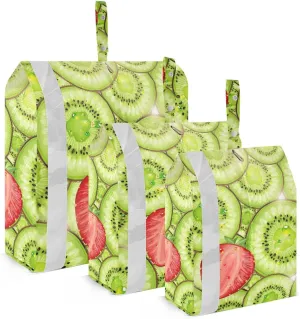Fresh Kiwi Fruit Packing Cubes Set of 3, Lightweight Travel Luggage Organizers Foldable Bags for Easy Packing and Organization