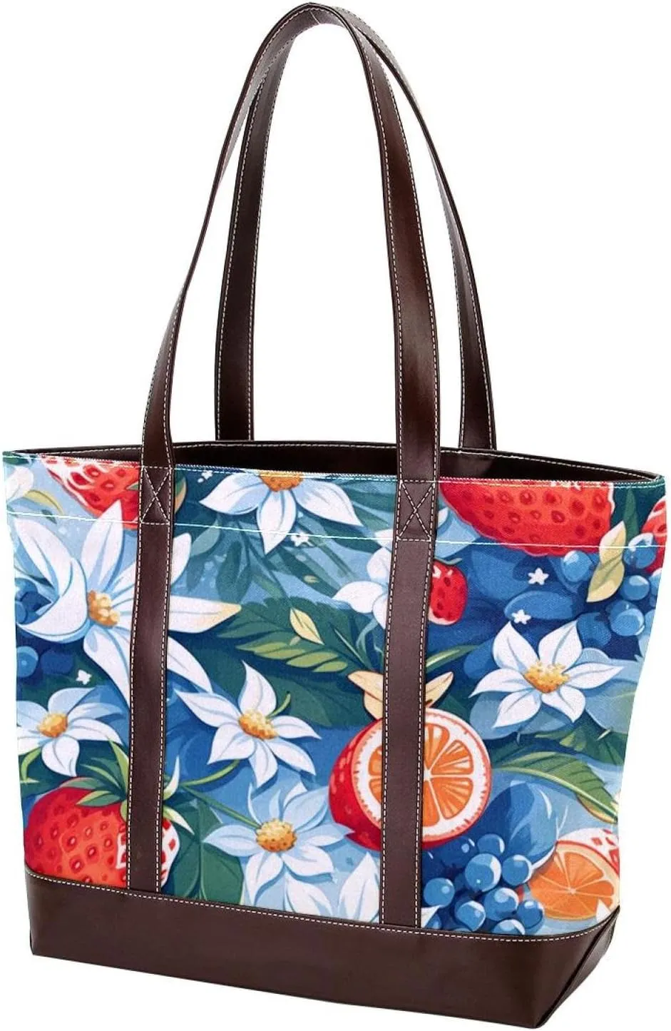 Fresh Summer Fruits-943 Tote Bags Durable Leather Canvas Purses and Handbags for Women Top Handle Shoulder Satchel Hobo Bags