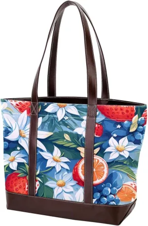 Fresh Summer Fruits-943 Tote Bags Durable Leather Canvas Purses and Handbags for Women Top Handle Shoulder Satchel Hobo Bags