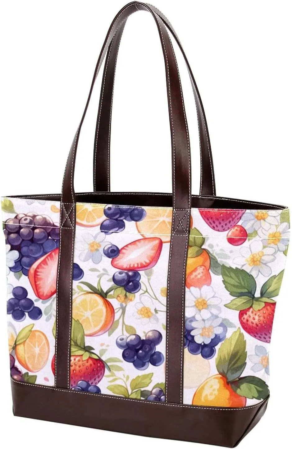 Fresh Summer Fruits-952 Tote Bags Durable Leather Canvas Purses and Handbags for Women Top Handle Shoulder Satchel Hobo Bags