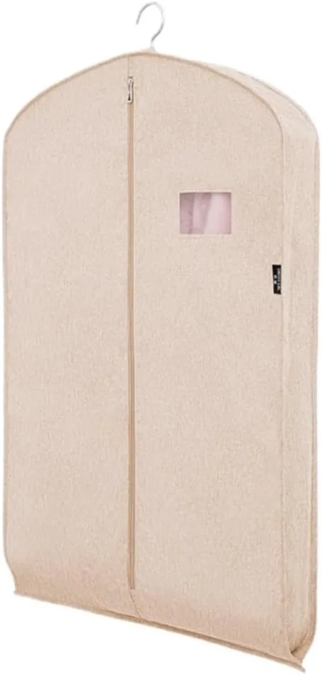 Garment Bag for Travel, 2 Pack 3.5" Gussetes Garment Bags For Travel Suit Bag With Clear Window Foldable Suit Luggage Bag(A,100 * 58cm)