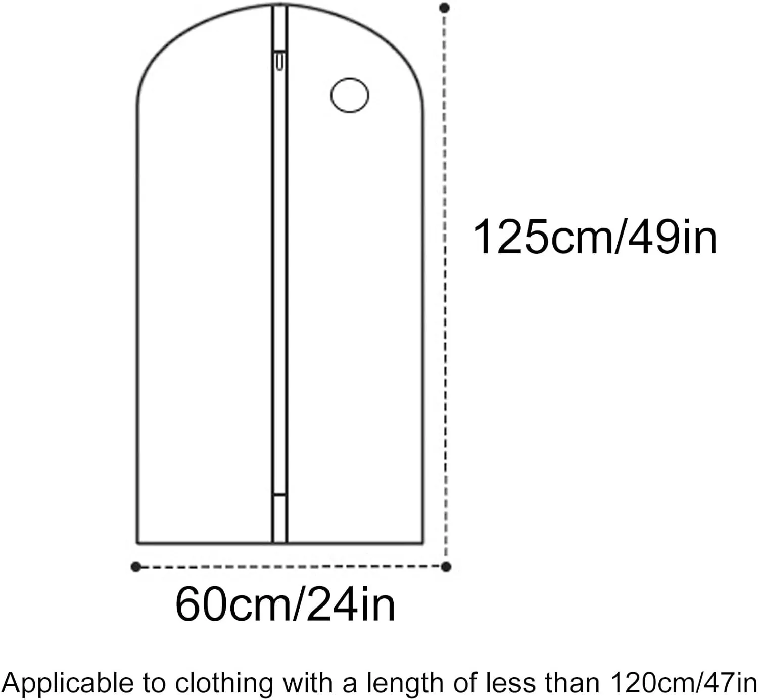 Garment Bags for Hanging Clothes, Set of 2 Dress Bag Breathable Clothes Protectors with Full Zipper, for Closet Storage(Beige,60x125cm/24x49in)