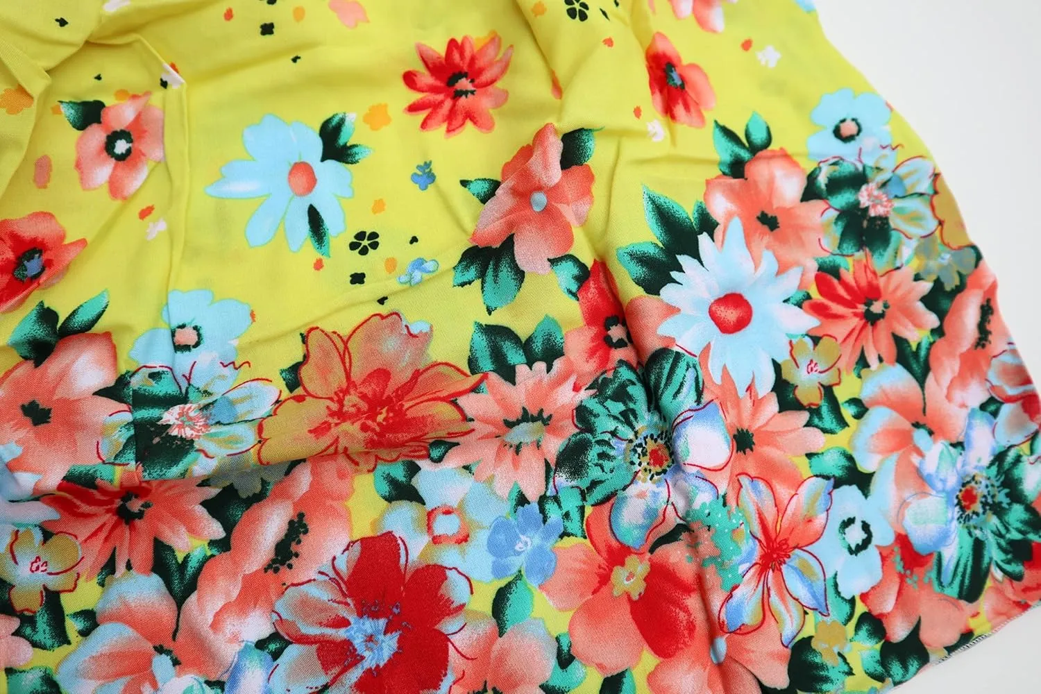 Girls Bohemian Dresses Floral Sleeveless Rainbow Beach Sundress with Necklace 2-12T