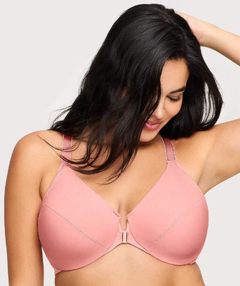 Glamorise Front-Closure Smoothing WonderWire Bra - Apricot