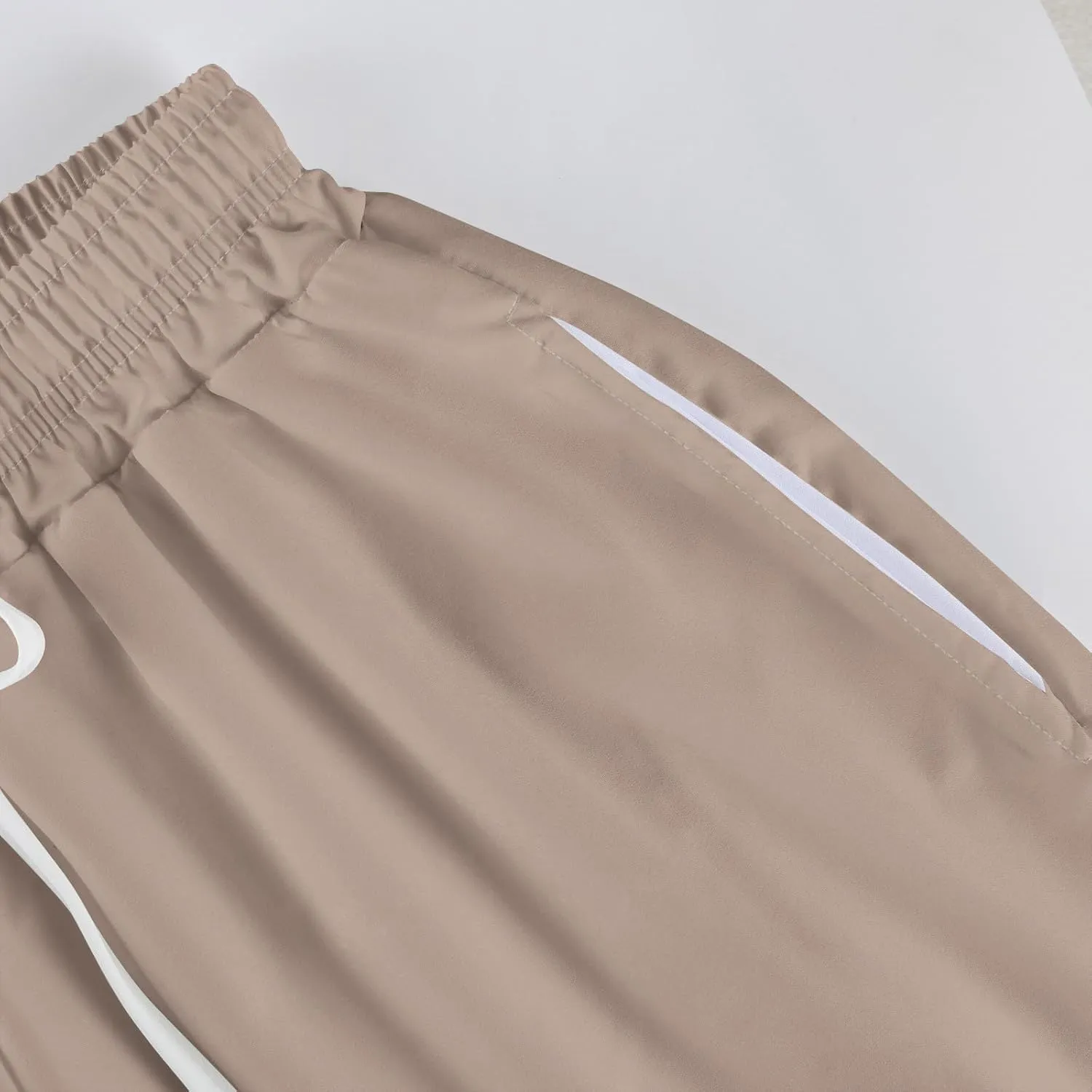 GOFULY Wide Leg Flowy Pants for Women Summer 2025 Beach Palazzo Pants High Elastic Waist Drawstring Side Slit Pockets Trouser