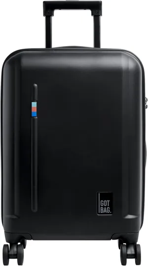 GOT BAG RE:SHELL Cabin Suitcase Made of Ocean Impact Plastic | Hand Luggage Suitcase with Padded 17 Inch Laptop Bag Practical Interior Division | 36 litre Capacity Suitcase Hard Case, Black, 54.0 cm