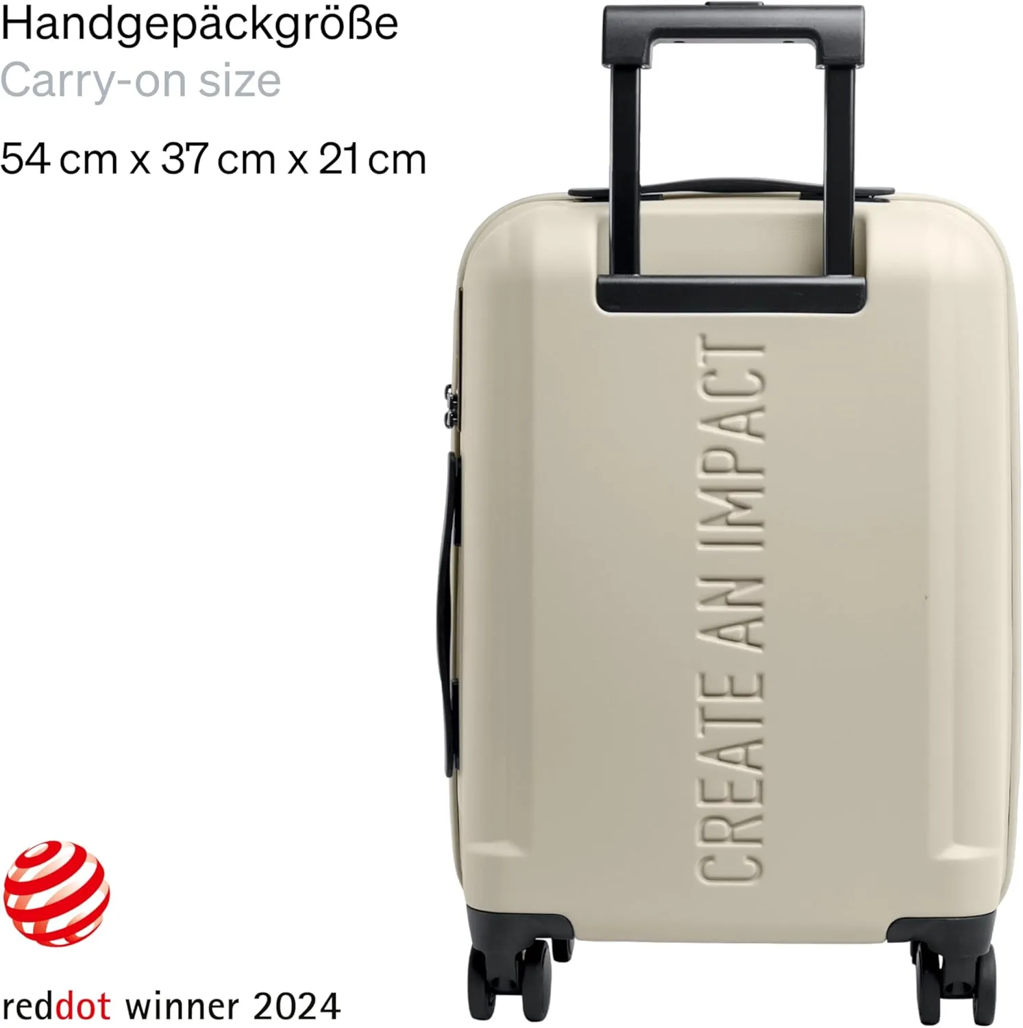 GOT BAG RE:SHELL Cabin Suitcase Made of Ocean Impact Plastic | Hand Luggage Suitcase with Padded 17 Inch Laptop Bag Practical Interior Division | 36 litre Capacity Suitcase Hard Case, Soft Shell, 0.04