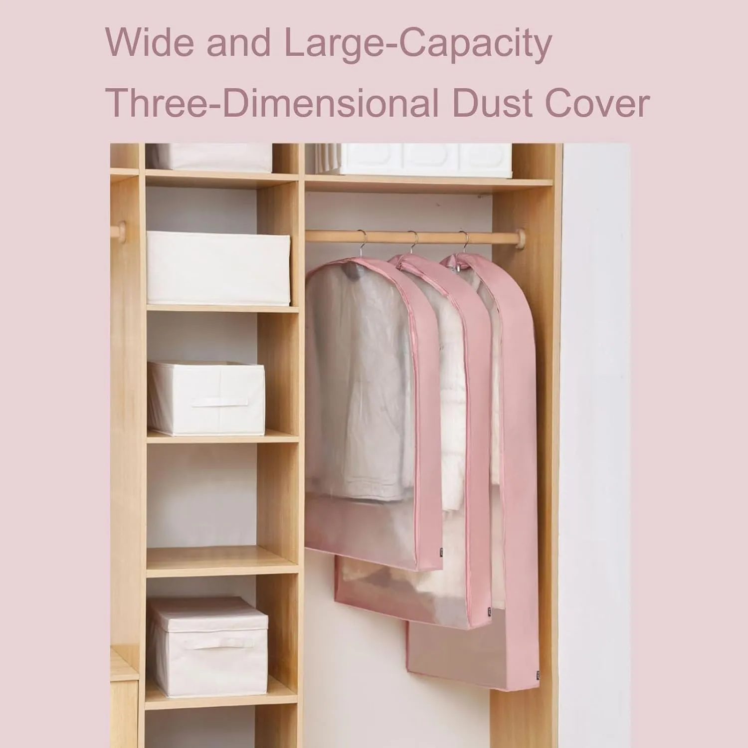 Hanging Garment Bag Breathable Clothes Cover Mothproof with Zipper Dress Storage Bag Reusable Suitable for Skirt Pants Shirt(Brown,110x60x12cm/43x24x5in)