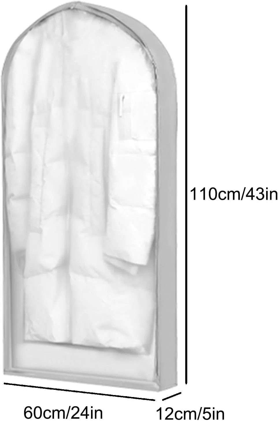 Hanging Garment Bag Breathable Clothes Cover Mothproof with Zipper Dress Storage Bag Reusable Suitable for Skirt Pants Shirt(Brown,110x60x12cm/43x24x5in)
