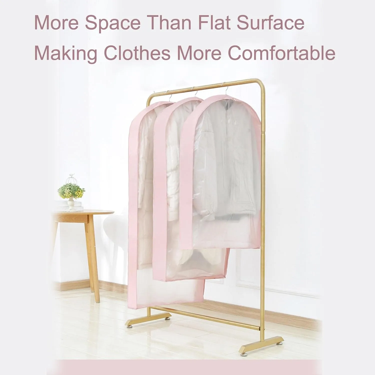 Hanging Garment Bag Breathable Clothes Cover Mothproof with Zipper Dress Storage Bag Reusable Suitable for Skirt Pants Shirt(Brown,110x60x12cm/43x24x5in)
