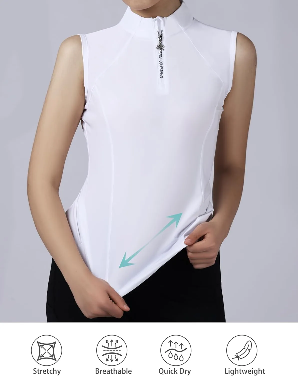 Harrison Howard Equestrian Shirts for Women Sleeveless Horse Riding Lightweight Quick-Dry Riding Shirts for Women