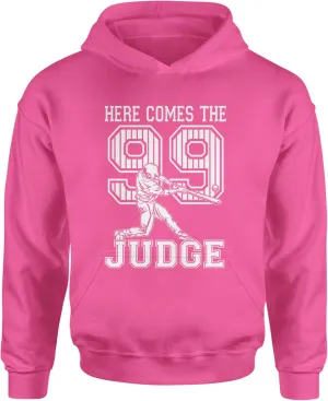Here Comes The Judge 99 NY Baseball Youth-Sized Hoodie, Soft Fleece, Graphic Design