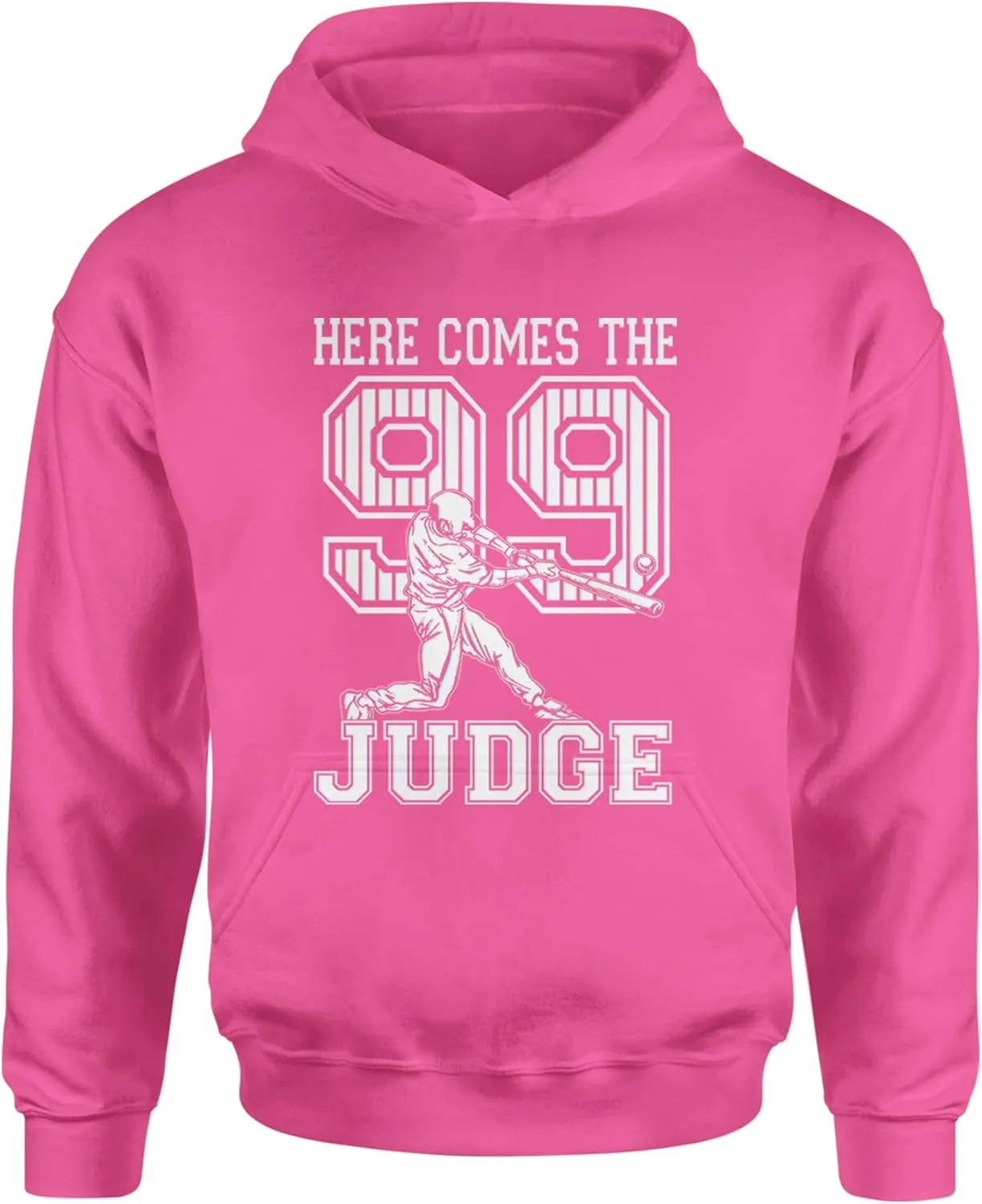 Here Comes The Judge 99 NY Baseball Youth-Sized Hoodie, Soft Fleece, Graphic Design