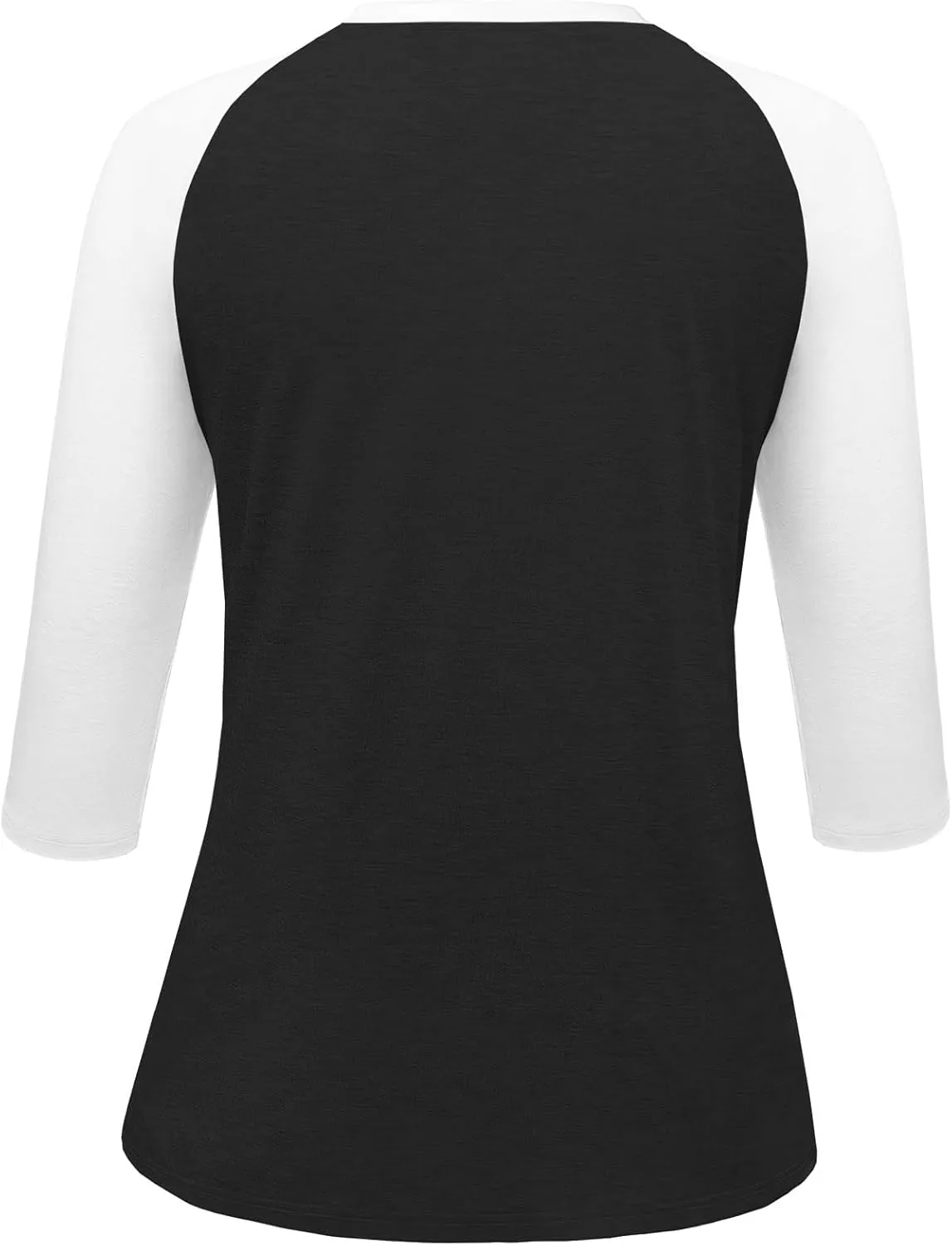 Heymiss Womens Tops 3/4 Sleeve Shirts Round Neck Loose Casual Tshirts Color Block Summer Tees