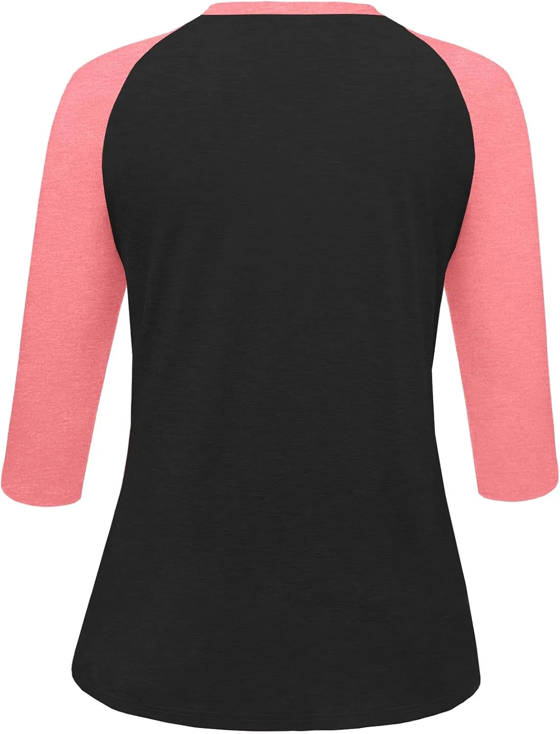 Heymiss Womens Tops 3/4 Sleeve Shirts Round Neck Loose Casual Tshirts Color Block Summer Tees
