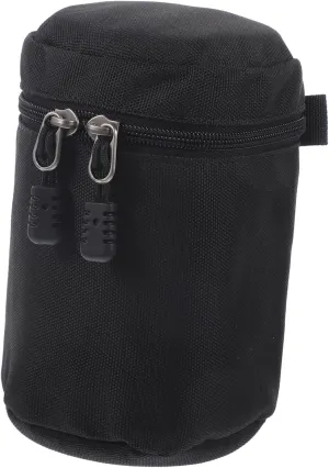 HOMSFOU Camera Lens Pouch Durable Pu Dividers Compact Stylish Camera Lens Holder Perfect for Travel Random Style