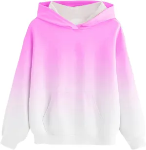 Hoodies for Teen Girls Long Sleeve Casual Fleece Soft Fall Sweatshirts Fashion Gradient Preppy Clothes 4-14 Years