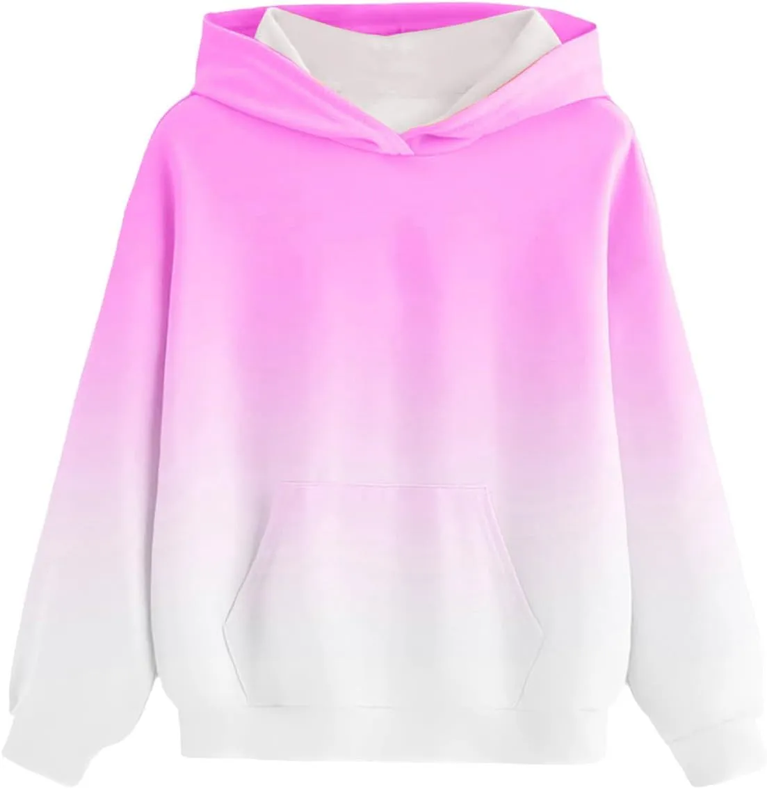 Hoodies for Teen Girls Long Sleeve Casual Fleece Soft Fall Sweatshirts Fashion Gradient Preppy Clothes 4-14 Years