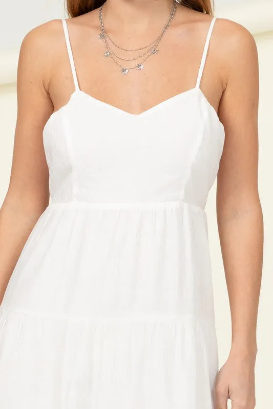 HYFVE Full Heart Smocked Cutout Midi Dress