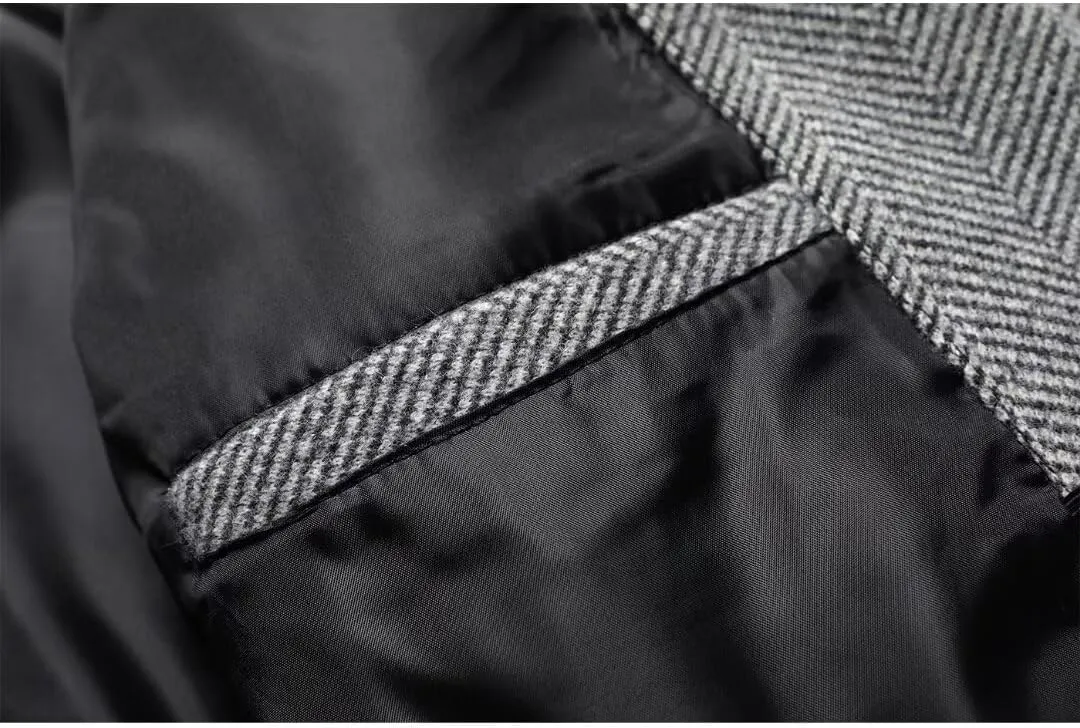 INVACHI Men's Casual Trench Coat with Detachable Scarfs Notched Collar Single Breasted Overcoat