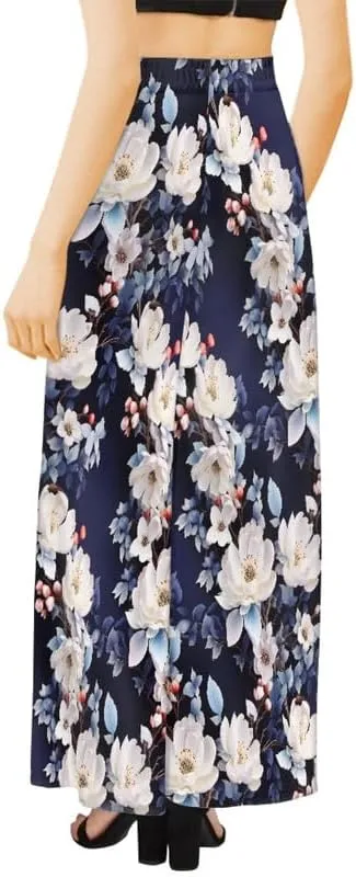 Irisjudy Women Casual High Waisted Palazzo Pants Van Gogh Art, Boho Peacock Comfy Wide Leg Pants Soft Pjs for Women Oversized