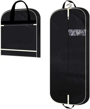 IRYZE Garment Bag for Travel, 2pcs 43"" Garment Bag 4 Gusseted Suit Cover Foldable Hanging Bags for Clothes Suit Luggage Bag, 60*110cm, Black