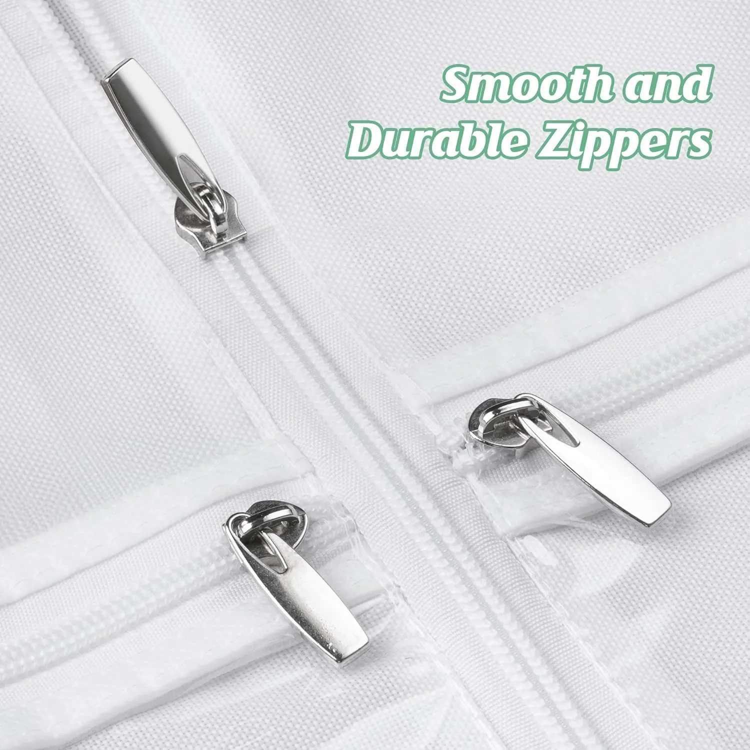 IRYZE Garment Bag for Travel, 2pcs 70"" Wedding Dress Garment Bag With Tote Bag 8'' Gusseted Dress Bags 4 Pockets Suit Luggage Bag, 58.4*20.3*177.8cm, White