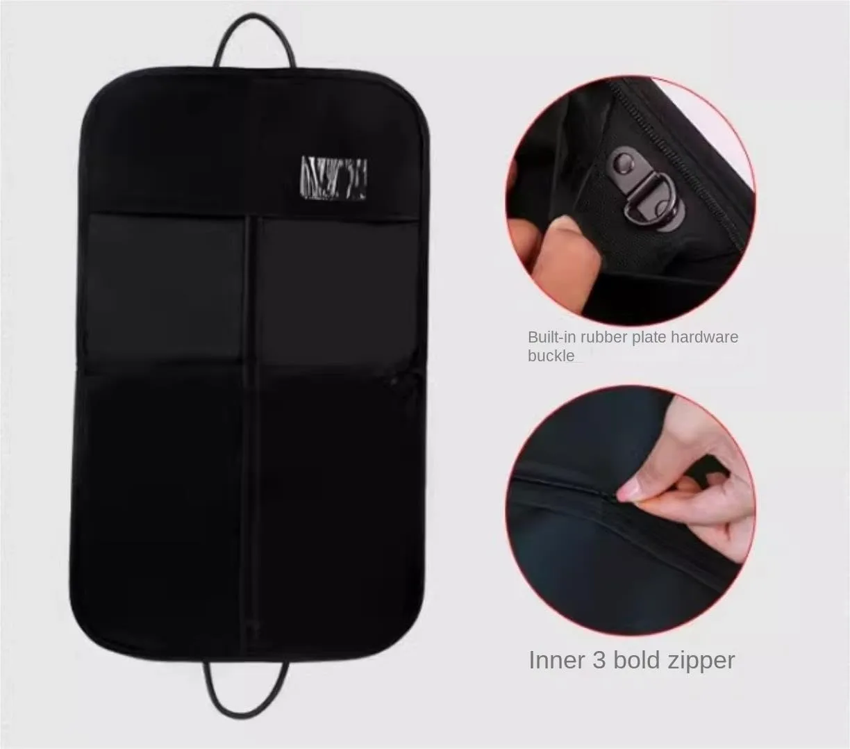 IRYZE Garment Bag for Travel, 40"" Garment Bags Heavy Duty Suit Bags Foldable Dress Bag For Hanging Clothes Storage Suit Luggage Bag, 60*100cm, Black