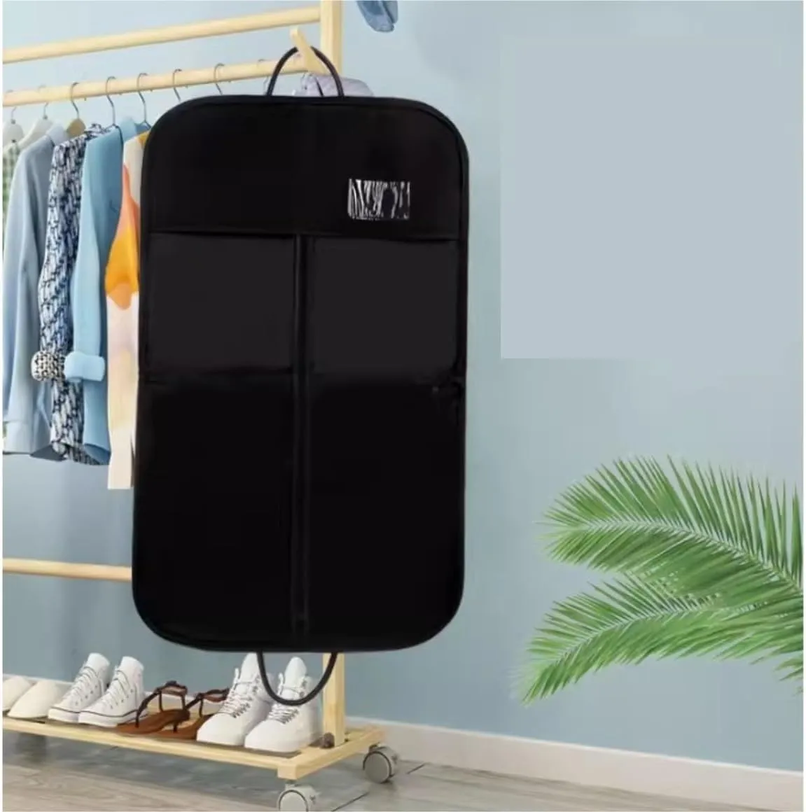 IRYZE Garment Bag for Travel, 40"" Garment Bags Heavy Duty Suit Bags Foldable Dress Bag For Hanging Clothes Storage Suit Luggage Bag, 60*100cm, Black